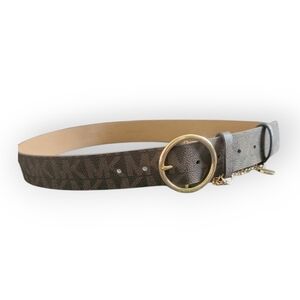 🔥5 FOR $25🔥Michael Kors Women's MK Logo Belt,Gold Circle Buckle Size M